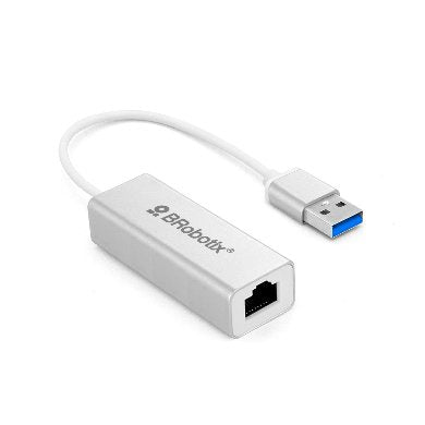 Convertidor USB V3.0 a RJ45 - Gigabit BROBOTIX 263458, Blanco Convertidor USB V3.0 a RJ45 - Gigabit BROBOTIX 263458, Blanco